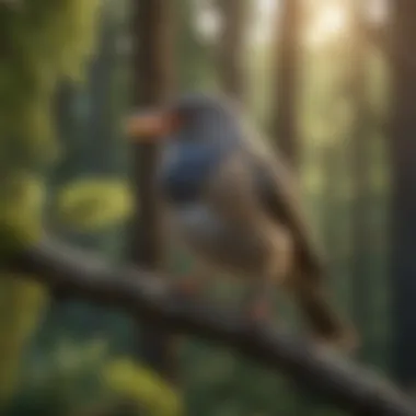 Bird Singing on a Branch A close-up of a bird perched on a branch, singing its melodious call.