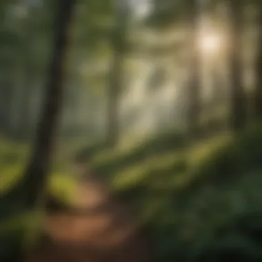 Serene Woodland Beauty A serene woodland scene showcasing diverse flora and fauna, symbolizing the beauty of nature.