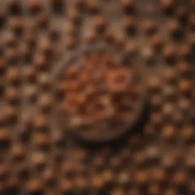 An artistic arrangement of hazelnuts on a wooden table