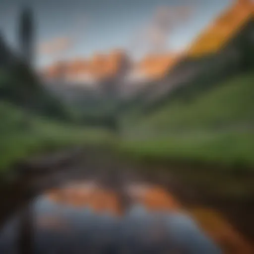 Breathtaking view of Maroon Bells at sunrise