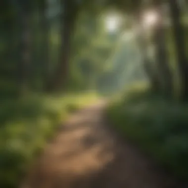 A picturesque path inviting visitors to explore the Meadow Run Trail.