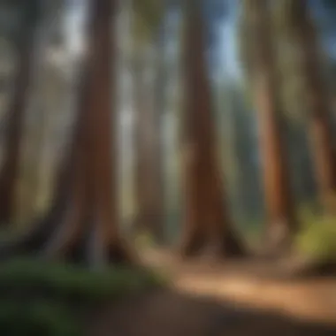 Engaging with Nature in Sequoia National Park A visitor admiring the beauty of sequoias