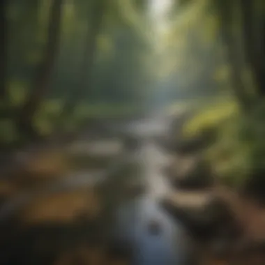 Tranquil Stream in Ohio's Woodlands A serene stream flowing through the woodland ecosystem