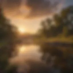 Tranquil view of an Oklahoma lake during sunrise