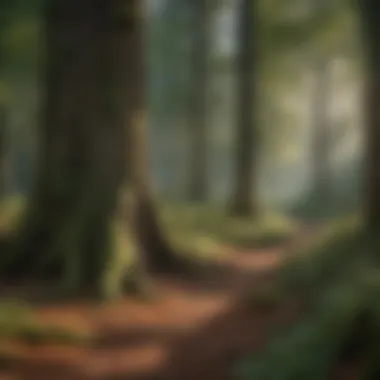 Diversity in Woodland Ecosystems A dense woodland showcasing diverse tree species
