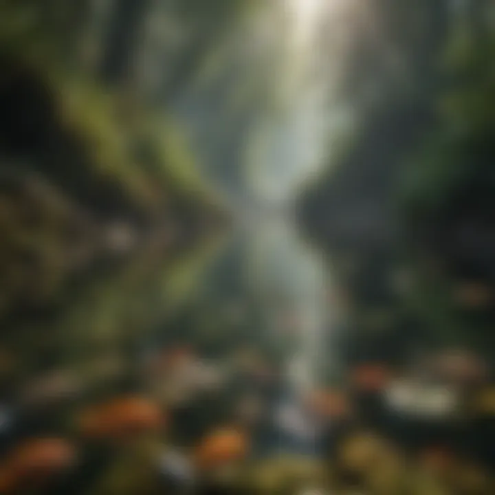 Close-up of diverse aquatic life thriving in the fishing area