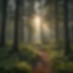 Diverse forest ecosystem showcasing various plant species