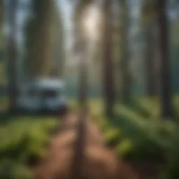Scenic view of Pollock Pines RV Park surrounded by lush greenery