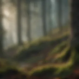 A vibrant forest ecosystem showcasing biodiversity