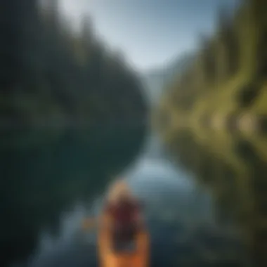 Group of individuals enjoying a kayaking experience on a lake