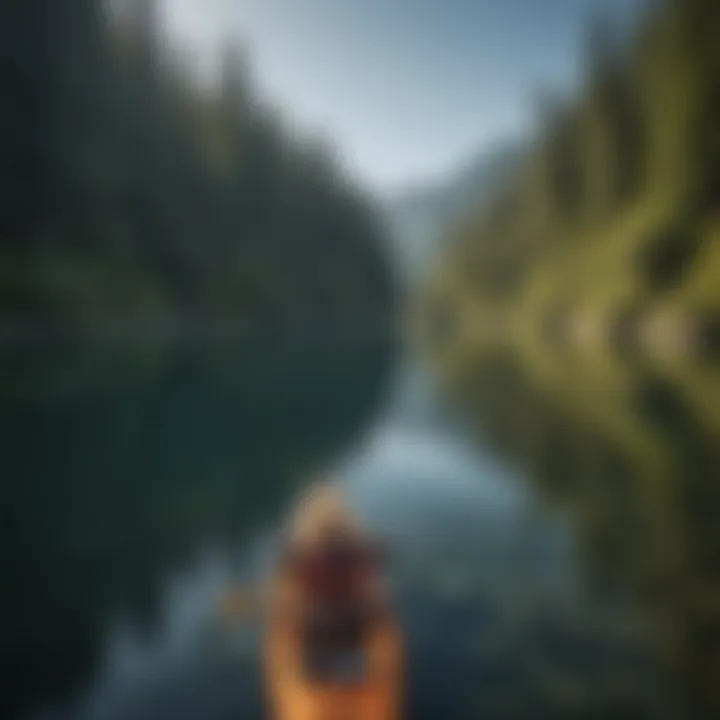 Group of individuals enjoying a kayaking experience on a lake