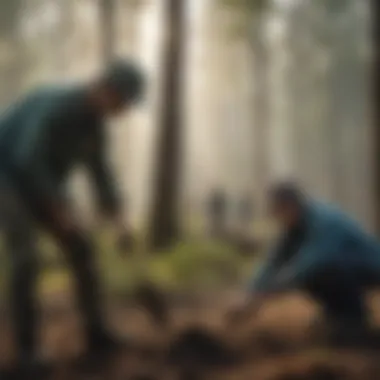 Community members participating in a tree-planting event