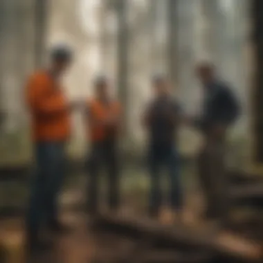 A group of forestry professionals collaborating in a meeting.