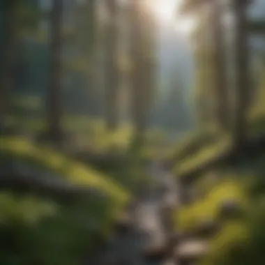 Ecological Diversity of the Rocky Mountains A tranquil forest scene within the Rocky Mountains, highlighting the ecological diversity and environmental themes prevalent in literature.