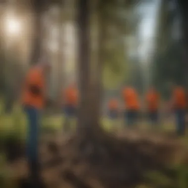 Community members participating in a tree planting event