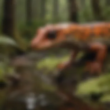 Close-up of live prey for salamanders