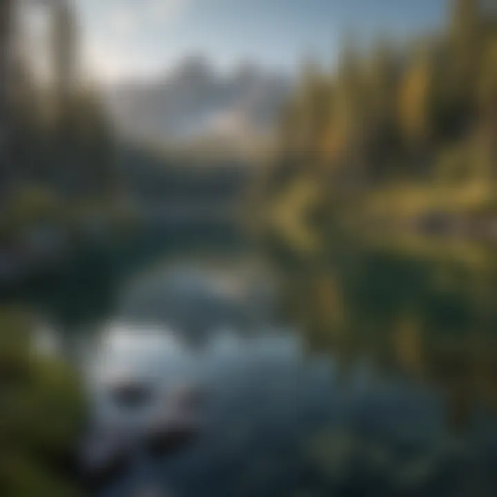 Scenic view of a serene lake surrounded by mountains in Sawtooth National Recreation Area