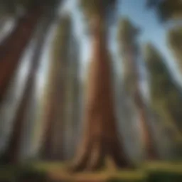 Majestic Sequoia trees towering in the forest