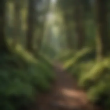 Scenic view of Snoqualmie hiking trails winding through lush forests