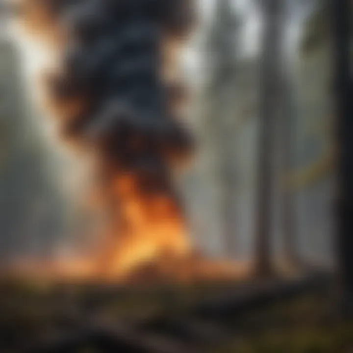 Smoke billowing from a controlled burn in a forest setting