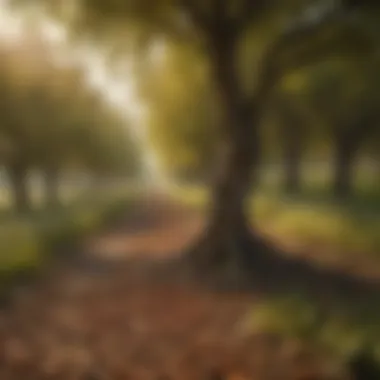 A scenic view of a nut orchard emphasizing biodiversity