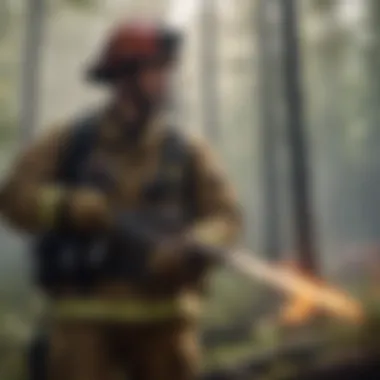 Joint Training Session Encompassing Firefighting and Military Skills Joint training session between firefighters and military personnel