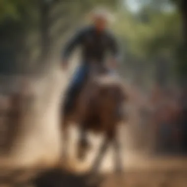 Thrilling Bull Riding Event A thrilling bull riding event showcasing skilled riders in Prescott, Arizona.