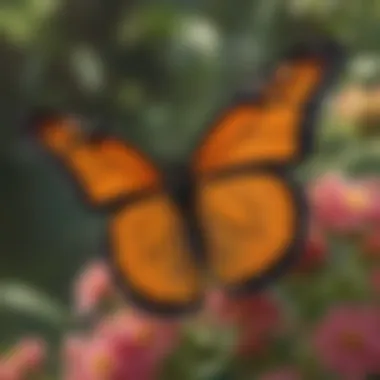 Adult monarch butterfly on a flower