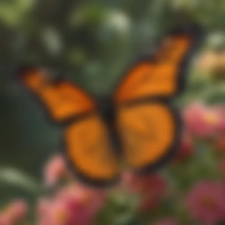 Adult monarch butterfly on a flower