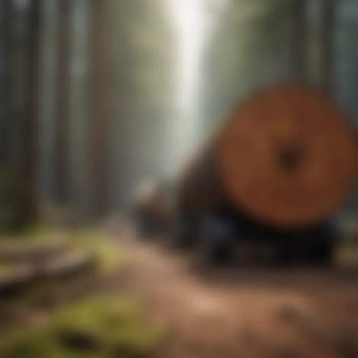 Close-up of sustainable logging practices in action