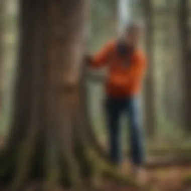 A healthy tree being assessed for removal