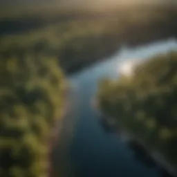 Aerial view of Timber Ridge Lake showcasing its pristine waters