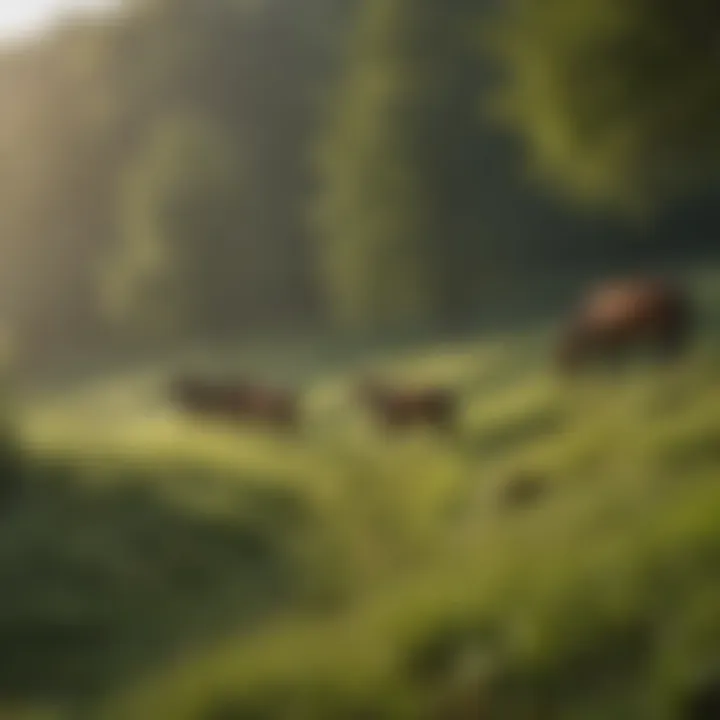 Breathtaking view of a Kentucky hillside with horses grazing