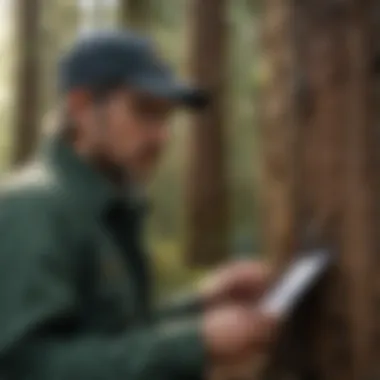 A researcher analyzing forest data for conservation