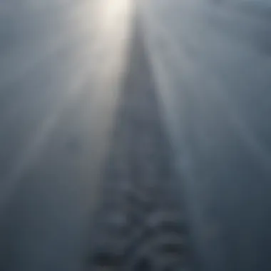 Close-up of tire tracks on frozen ice