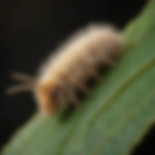 Tussock moth caterpillar on a leaf