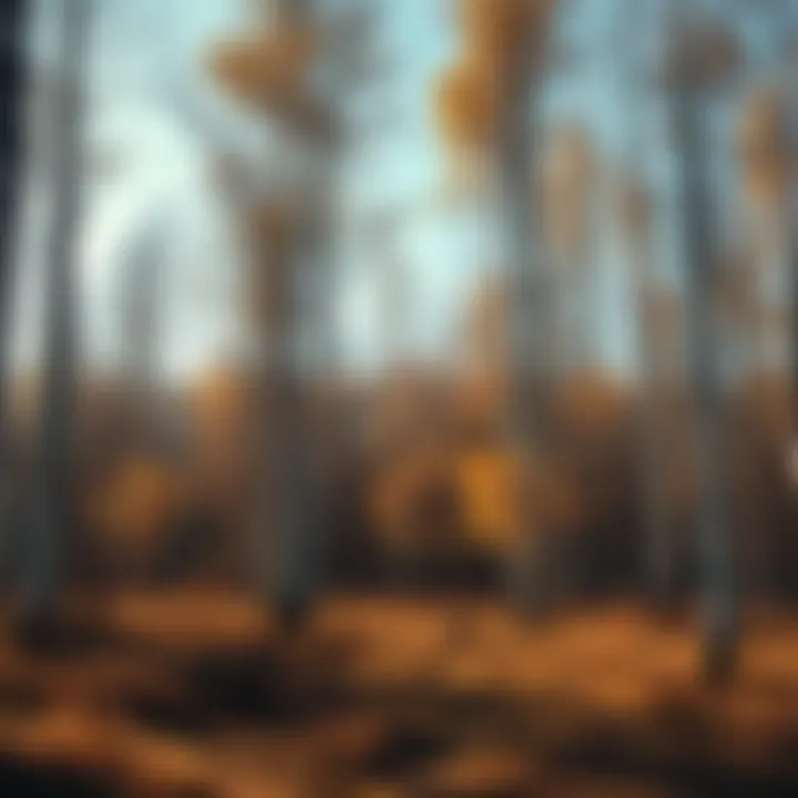 Serene Aspen Grove in Autumn Aspen grove in a serene landscape during autumn