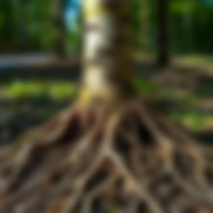 Young Aspen Sapling Root System Root system of a young aspen sapling