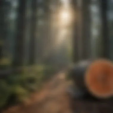 Sustainable Forestry with Crosscut Chainsaw Chains Visual representation of sustainable forestry practices incorporating crosscut chainsaw chains.