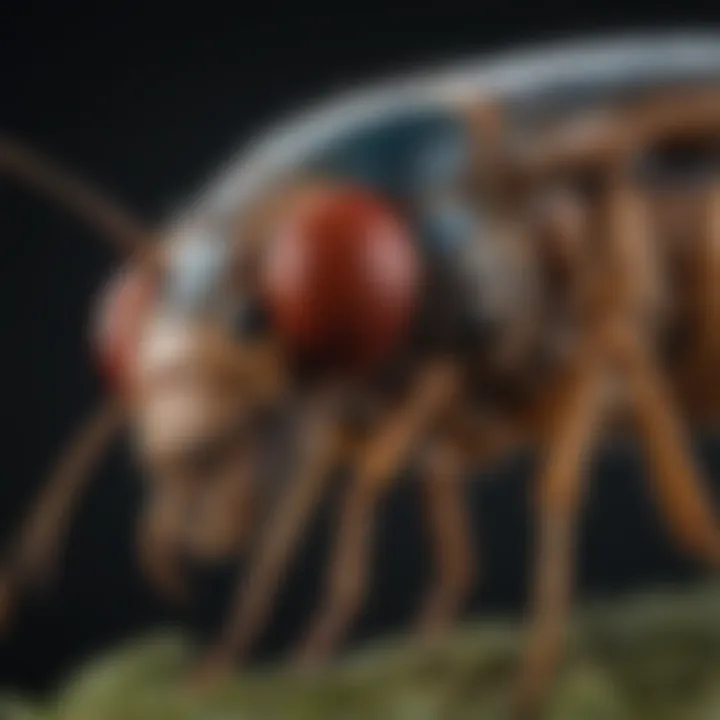 A close-up view of an insect with distinct anatomical features for easy identification.