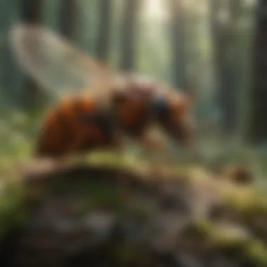 Insects and Their Ecological Roles An illustration depicting the ecological roles of insects within a woodland ecosystem.