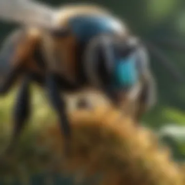 The Flight of a Mason Bee Mason bee in flight, showcasing its unique body structure and coloration.