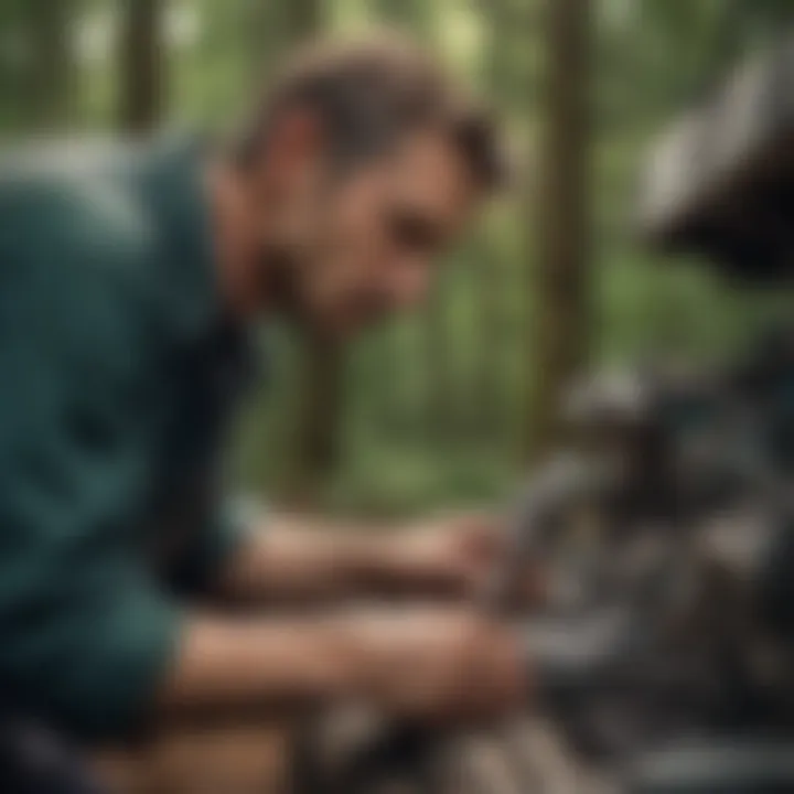 Close-up of a mechanic using advanced tools