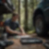 An automotive technician analyzing diagnostic data