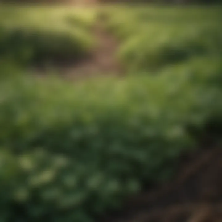 Field of clover as cover crop in agriculture