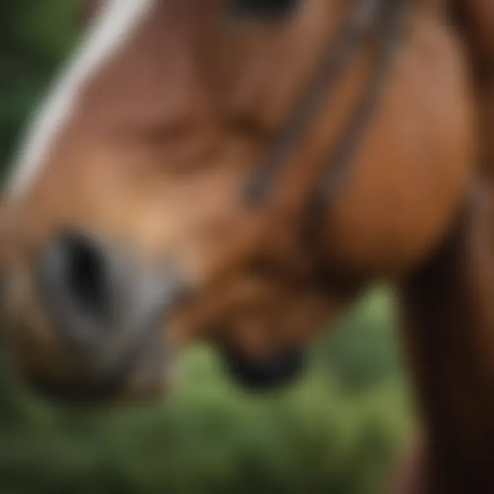 A close-up of a horse's throat during a scoping procedure