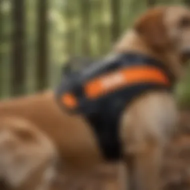 A close-up of a service dog's harness showcasing its purpose