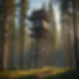 Vibrant forest landscape with a firewatch tower