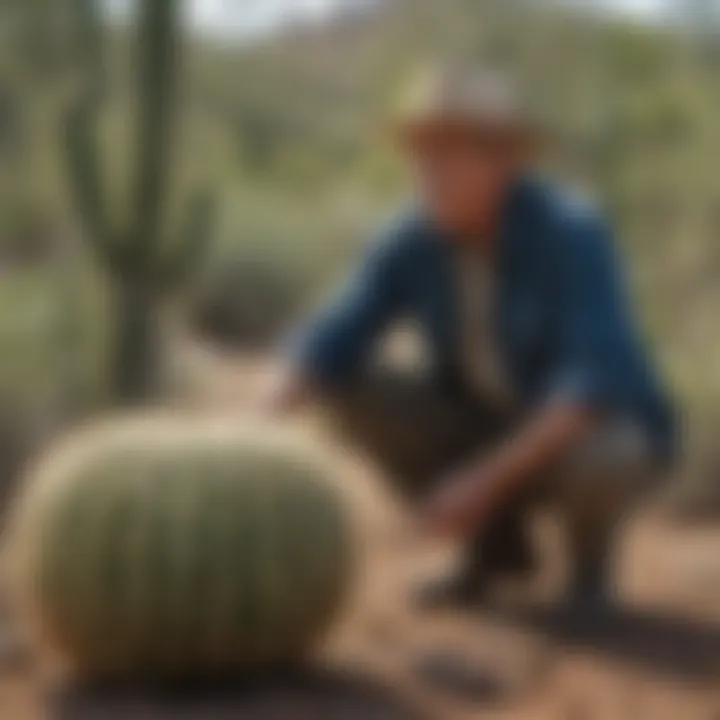 Community members engaging in cactus conservation efforts