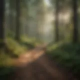 A serene forest trail illustrating the concept of trail points in woodland management
